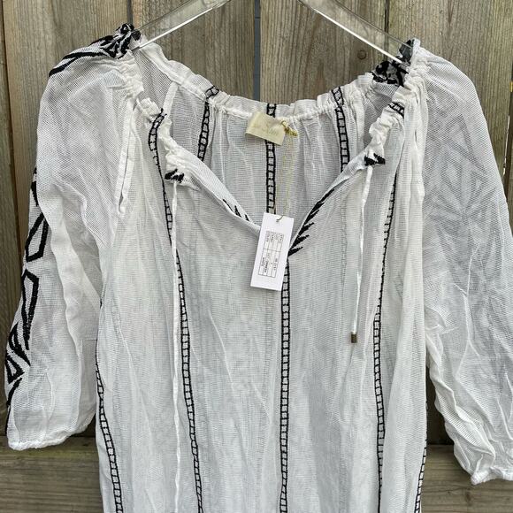 Love Sam Caftan Swim Cover Embroidered Size Small NWT Cotton Mesh - Picture 2 of 7